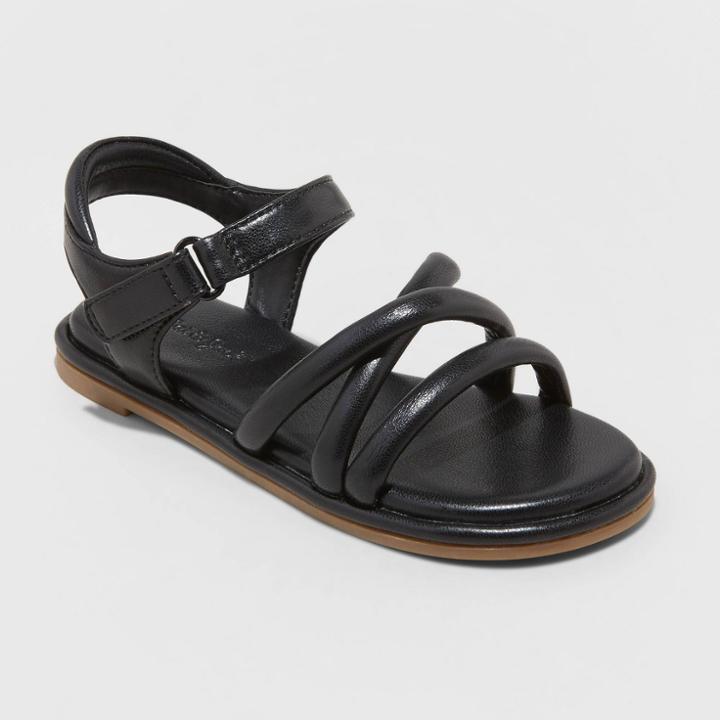 Toddler Girls' Kari Ankle Strap Sandals - Cat & Jack Black