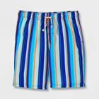 Boys' Striped Swim Shorts - Art Class Xs, Blue/blue/orange