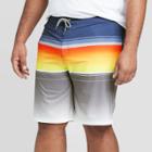 Men's Big & Tall 10 Striped Reversed Board Shorts - Goodfellow & Co Mesmerizing Orange