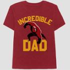 Disney Men's 'incredible Dad' Short Sleeve Graphic T-shirt - Red