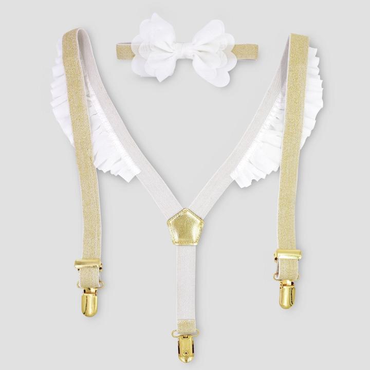 Toddler Girls' Velvet Suspenders & Headwrap Set -cat & Jack Navy (blue)
