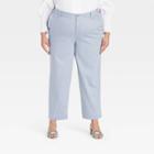 Women's Plus Size High-rise Straight Leg Ankle Pants - A New Day Gray