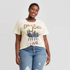 Vintage Concert Tees Women's Billy Joel Piano Plus Size Short Sleeve Graphic T-shirt - Cream