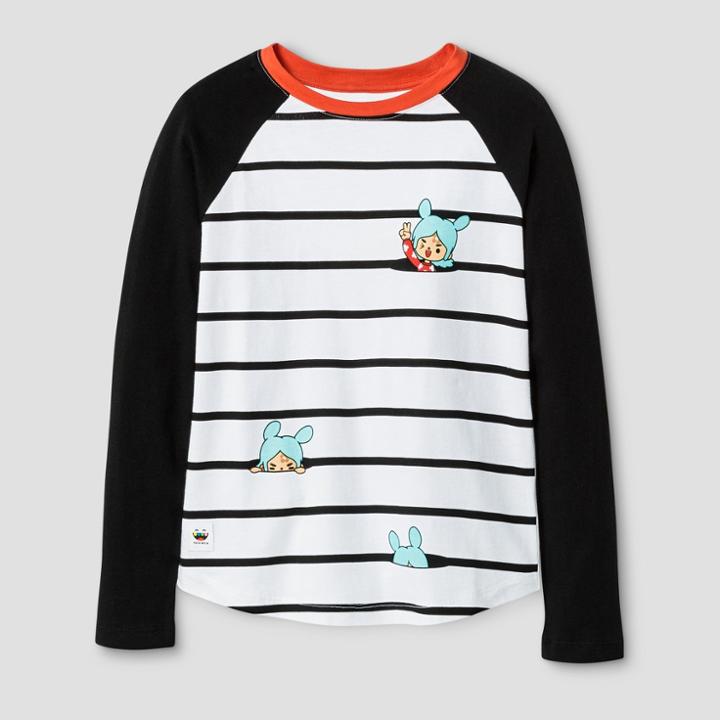 Girls' Toca Boca Long Sleeve Raglan T-shirt - Black