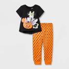 Mickey Mouse & Friends Toddler Girls' Minnie Mouse Polka Top And Bottom