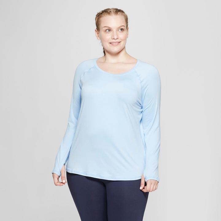 Women's Plus Size Long Sleeve Soft T-shirt- C9 Champion Ocean Blue