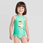 Toddler Girls' Mer-cat One Piece Swimsuit - Cat & Jack Green 2t, Toddler Girl's,