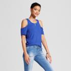 Women's Rib Cold Shoulder Tank - Mossimo Supply Co. Blue