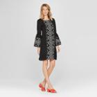 Women's Printed Shift Dress - Lux Ii - Black/white