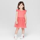 Toddler Girls' Glitter Dot Ruffle Sleeve A Line Dresses - Cat & Jack Red