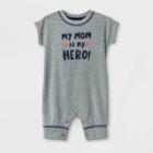 Baby Boys' 'mom Is My Hero' Short Sleeve Romper - Cat & Jack Gray Newborn