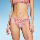 Women's Cheeky Bikini Bottom - Wild Fable Peach Paisley Print Xxs, Pink