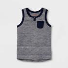 Toddler Boys' Striped Knit Pocket Tank Top - Cat & Jack Navy