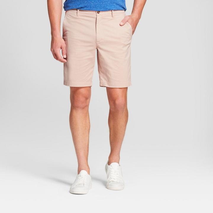 Men's 9 Linden Flat Front Chino Shorts - Goodfellow & Co Peach (pink)
