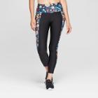 Women's Floral Print Panel Performance Mid-rise Capri Leggings - Joylab Black