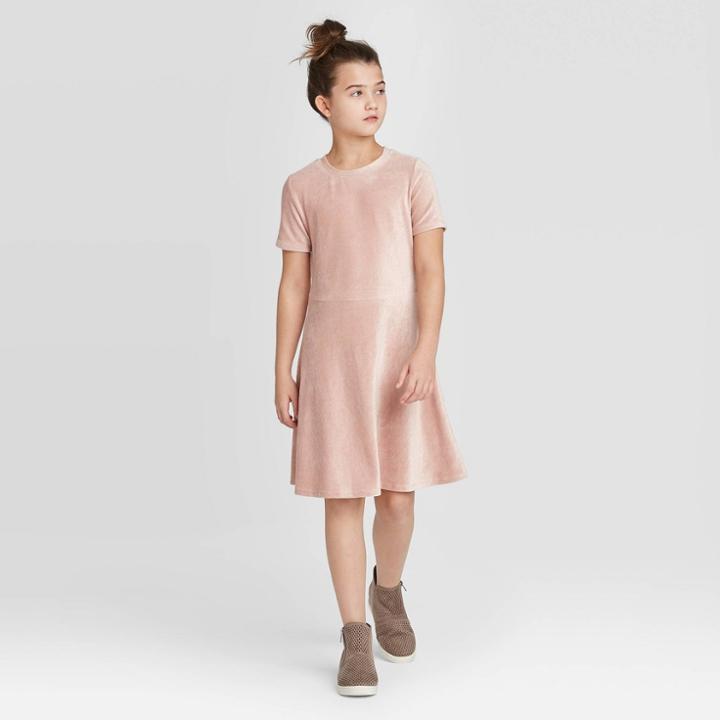 Girls' Skater Dress - Art Class Pink S, Girl's,