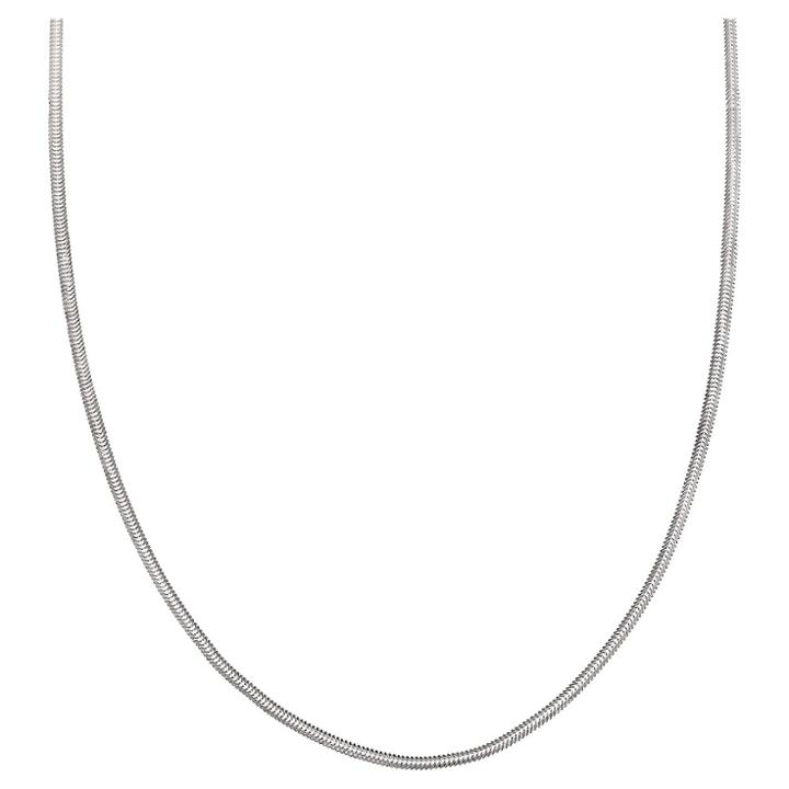 Distributed By Target Women's Oval Diamond Cut Snake Chain In Sterling Silver - Gray
