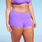Women's Ribbed Low-rise Short Bikini Bottom - Wild Fable Purple Xxs