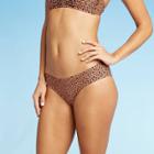 Women's Wide Side Cheeky Hipster Bikini Bottom - Xhilaration Animal Print Xs, Women's, Beige