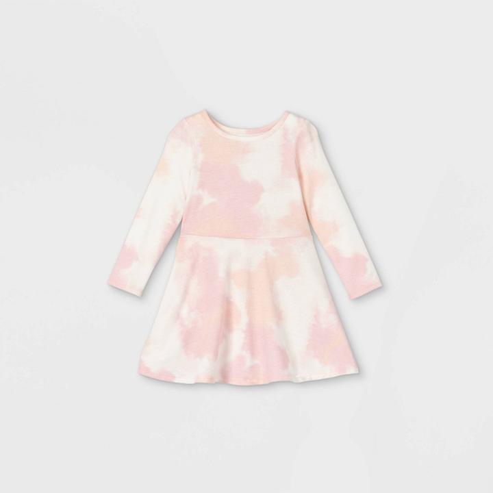 Toddler Girls' Knit Long Sleeve Dress - Cat & Jack Coral