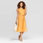 Women's Ruffle Sleeveless Square Neck Midi Dress - Universal Thread Yellow