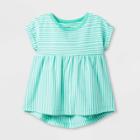 Petitebaby Girls' Short Sleeve Stripe Mix Top - Cat & Jack Green Newborn, Girl's