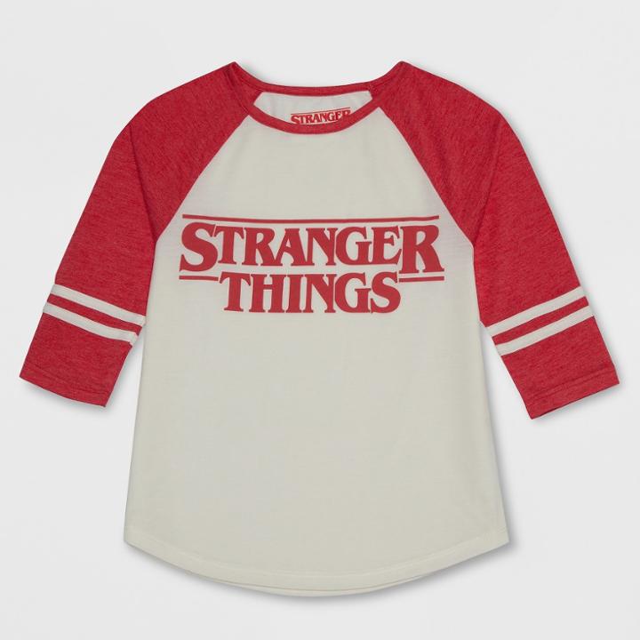 Girls' Stranger Things 3/4 Sleeve Raglan T-shirt - Ivory