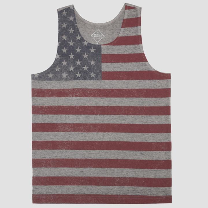 Well Worn Men's Americana Flag Tank Top - Fancy Heather