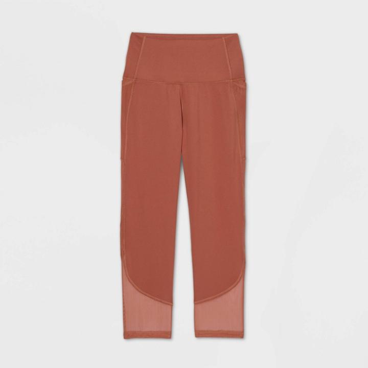 Women's Contour Powerwaist High-rise Capri Leggings 21 - All In Motion Rust Xs, Women's, Red