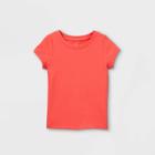 Toddler Girls' Solid Short Sleeve T-shirt - Cat & Jack Coral