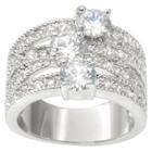 2 1/8 Ct. T.w. Journee Collection Round Cut Cz Pave Set Split-band Ring In Brass -