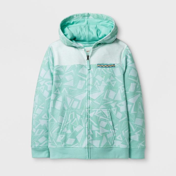 Boys' Long Sleeve Hooded Fleece Sweatshirt - Cat & Jack Aqua