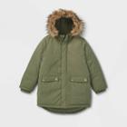 Girls' Hooded Parka Jacket - Cat & Jack Olive Green
