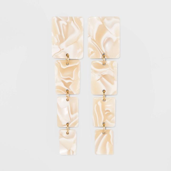 Clear Acrylic Dangle Earrings - A New Day White, Women's