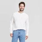 Men's Standard Fit Long Sleeve Henley Jersey T-shirt - Goodfellow & Co White