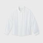 Women's Plus Size Dolman Long Sleeve Collared Silky Button-up Shirt - Prologue White 1x, Women's,