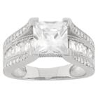 Target 4.27 Ct. T.w. Fancy Princess Cut Cubic Zirconia Bridal Ring In Sterling Silver -