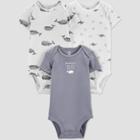 Baby Boys' 3pk Sea Creatures Bodysuit - Just One You Made By Carter's White/gray Newborn