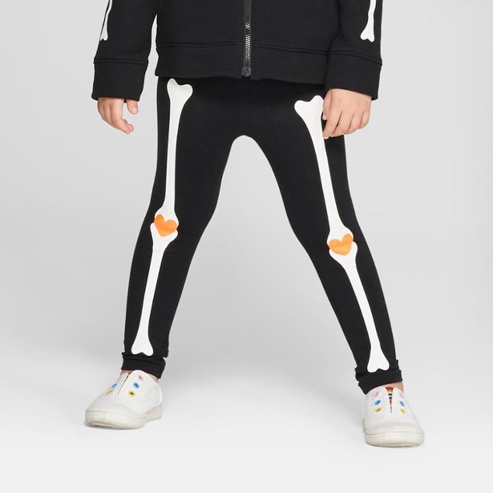 Toddler Girls' Skeleton Leggings - Cat & Jack Black