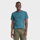 Men's Short Sleeve Henley T-shirt - Goodfellow & Co Blue
