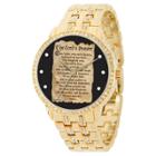 Men's Ewatchfactory Lords Prayer Round Bracelet Watch - Gold