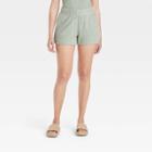 Women's Mid-rise Pull-on Shorts - A New Day Green