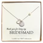 Cathy's Concepts Monogram Bridesmaid Open Heart Charm Party Necklace - V, Women's,