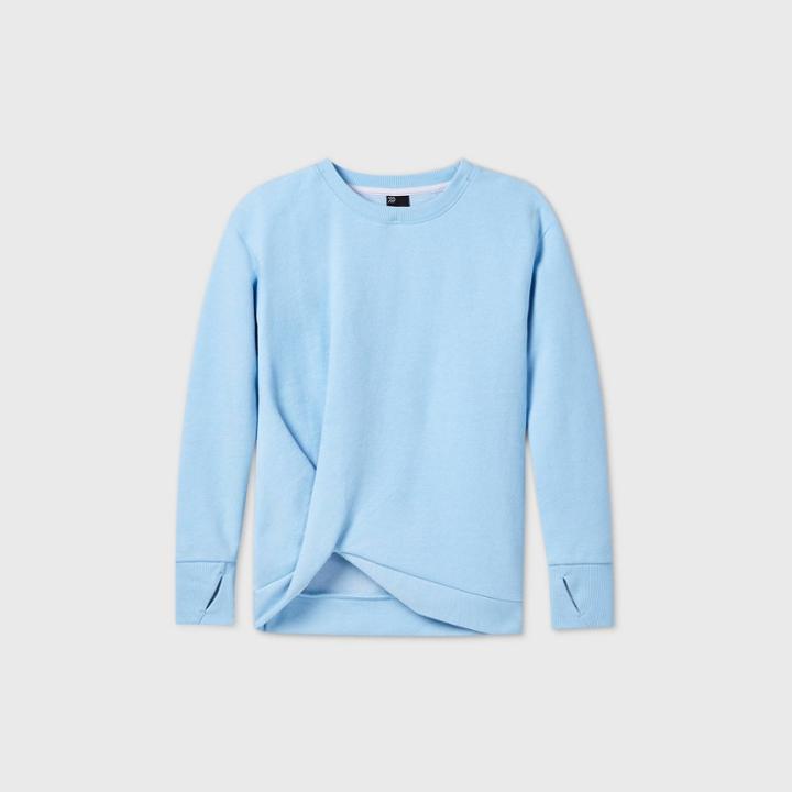 Girls' Fleece Twist-front Crewneck Sweatshirt - All In Motion