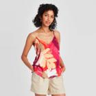 Women's Leaf Print Cami - A New Day Pink