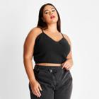 Women's Plus Size V-neck Bralette Sweater Tank Top - Future Collective With Kahlana Barfield Brown Black