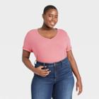 Women's Plus Size V-neck T-shirt - Ava & Viv Red