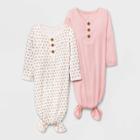Baby Girls' 2pk Tie Nightgown - Cloud Island Pink