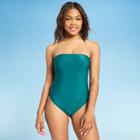 Women's Bandeau Tie Back One Piece Swimsuit - Shade & Shore Teal Xs, Women's, Green