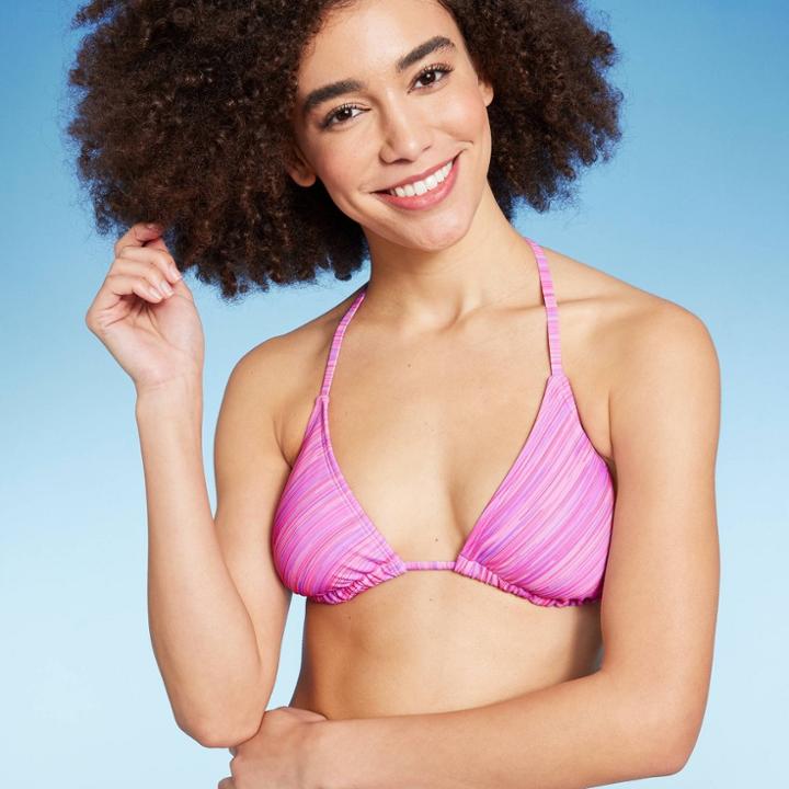 Women's Triangle Bikini Top - Wild Fable Purple Xxs